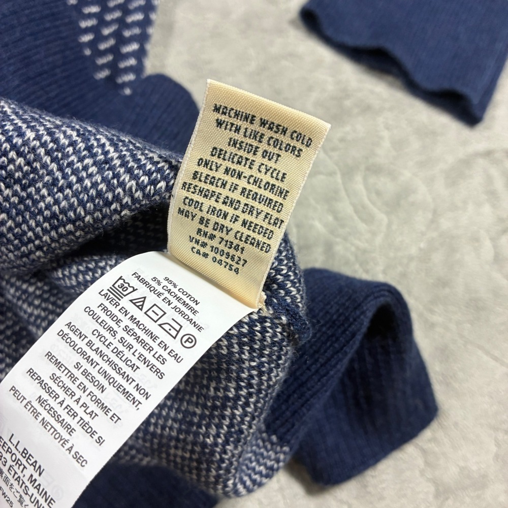 LL Bean Womens Birdseye Wicked Soft Cotton Cashmere Sweater Size M Quiet Luxury - Picture 10 of 11